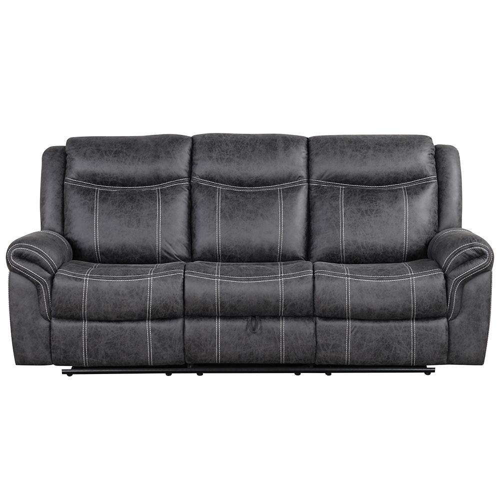 Zubaida - Power Motion With Drop Down Table - Dark Gray Polish Microfiber<br/><br/><b>Product Features</b><ul><li>Seat Construction: Pocket Coil</li><li>Tight Seat & Back Cushion</li><li>KD Back</li><li>Power Motion</li><li>USB Port Included</li><li>Sofa 