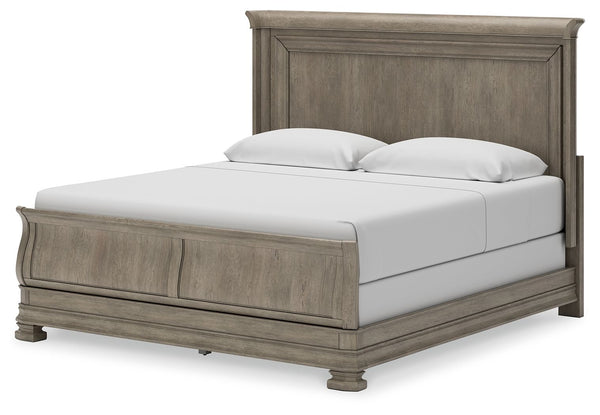 Lexorne - Gray - California King Sleigh Bed