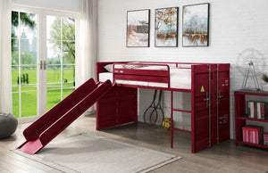 Cargo - Twin Loft Bed - Red Finish
