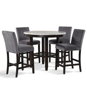  accompanied by four stunning gray velvet ch