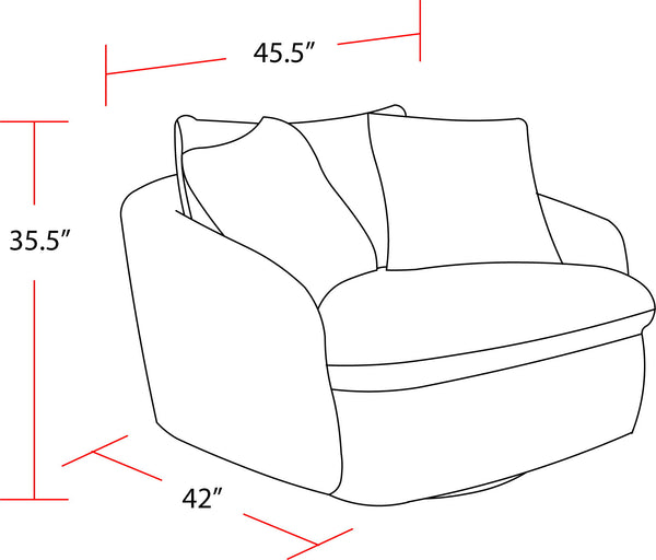 Boomer - Large Swivel Chair With 2 Toss Pillows (Set of 2) - Mega Ivory