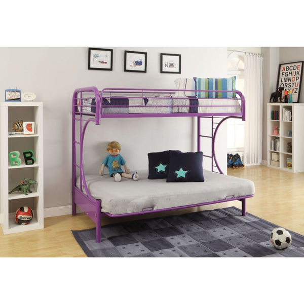 Eclipse - Twin Over Full Over Futon Bunk Bed - Purple