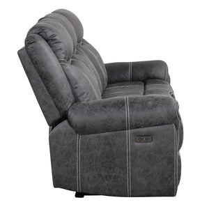 Zubaida - Power Motion With Drop Down Table - Dark Gray Polish Microfiber