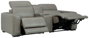 Correze - Gray - Power Loveseat with Console 3 Pc Sectional