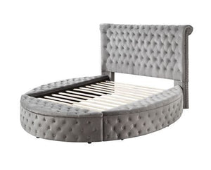 Gaiva - Eastern King Bed - Gray Velvet