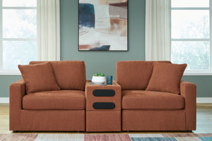  youâ€™re all about low-maintenance lounging. With the performance fabric on this sectional loveseat with audio system