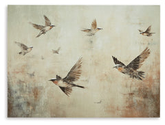 This canvas takes neutrals to the next level for a city-chic vibe. Hand-painted embellishments add textural interest while birds of a feather flocking together bring a touch of nature indoors. This striking piece of wall art is a standout in practically a