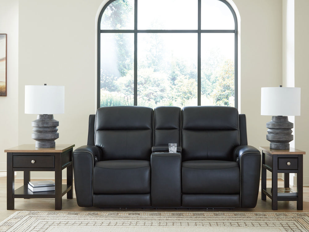 Relax like never before. This power reclining loveseat offers the look and feel of leather at a comfortably affordable faux leather price. With chic tailoring and stylish welting, it creates a sophisticated presence and makes a lasting impression. When yo