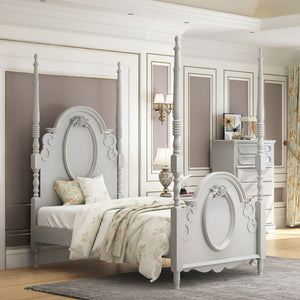 Flora - Full Bed With Poster - Gray