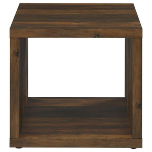  it features a wood-look finish that enhances its earthy aesthetic. An open design with a lower shelf off
