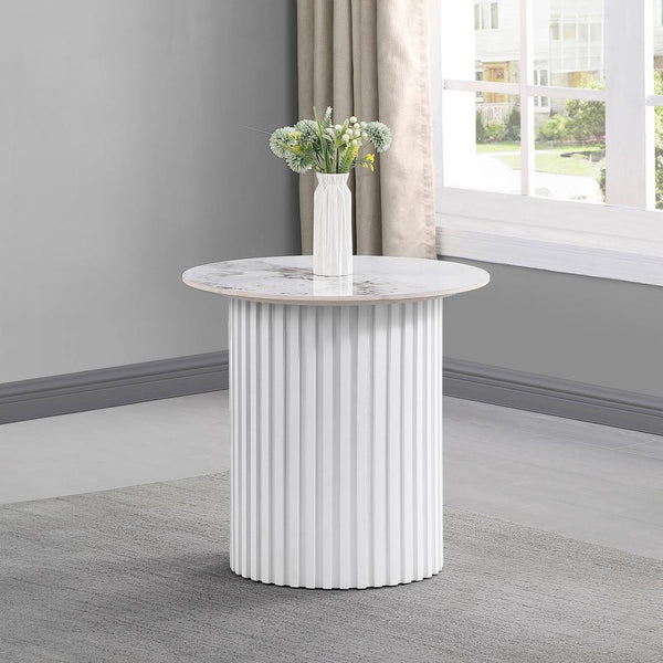  with its fluted design and white powder-coated finish