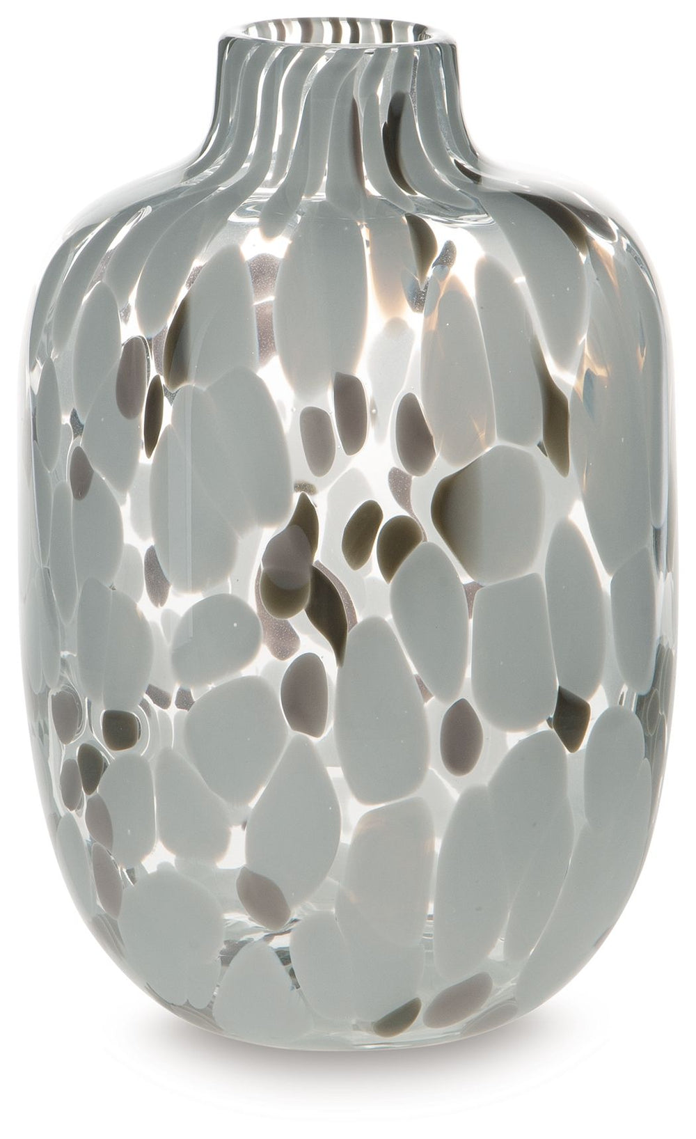 Be inspired by the artistry of blown glass. This beautifully crafted vase is a casual take on a classic silhouette, with versatile neutral hues that are right at home in settings from farmhouse to modern. Drop in the seasonâ€™s florals for on-trend appeal