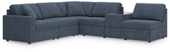 Looking cool and contemporary is great. But when it comes down to it, youâ€™re all about low-maintenance lounging. With the performance fabric on this sectional with console, cleaning spills is a breeze. Its customizable modular design caters to your ever