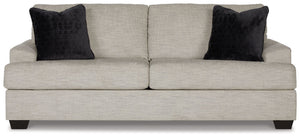 Laid-back luxury meets neutral practicality in this sofa. Taking its cues from contemporary design, the clean-lined piece is outfitted with angular arms for a layer of geometric expression. Softly upholstered, sizable cushions keep you comfortable, while 