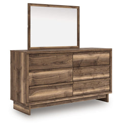 Nostalgic style, retooled for todayÐ²Ð‚â„¢s trends. This dresser with mirror puts an elevated twist on mod aesthetics. Its warm brown tones reflect the mid-century vibes you love, while the angular base incorporates contemporary motifs. Integrated drawer 