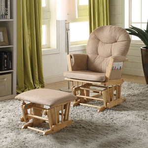  with a foam-padded taupe microfiber upholstery for comfort. The ottoman gives you a spot 