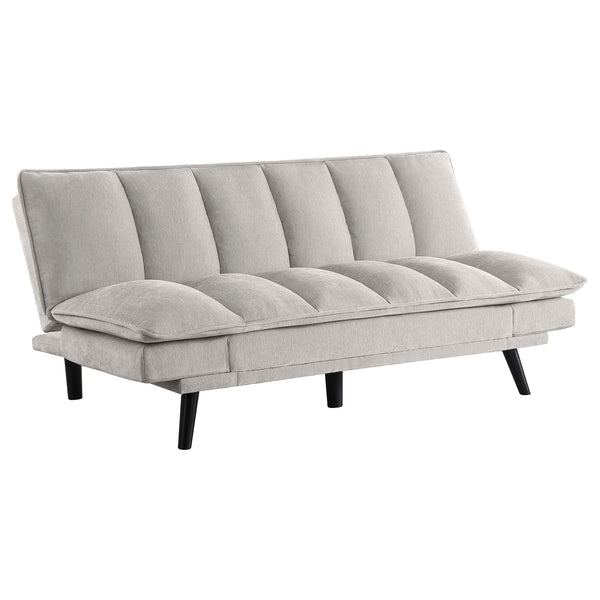 Versatility reigns in a modern sofa bed. Soft upholstery complements perfectly, bringing inviting style to a convertible design. It goes from sofa to bed with a lay-flat mechanism, perfect for a multi-functional space like a home office or compact living 