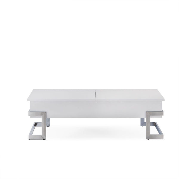  good looks with its chrome modern legs exposed on the outside of a white box top. Full of surprises