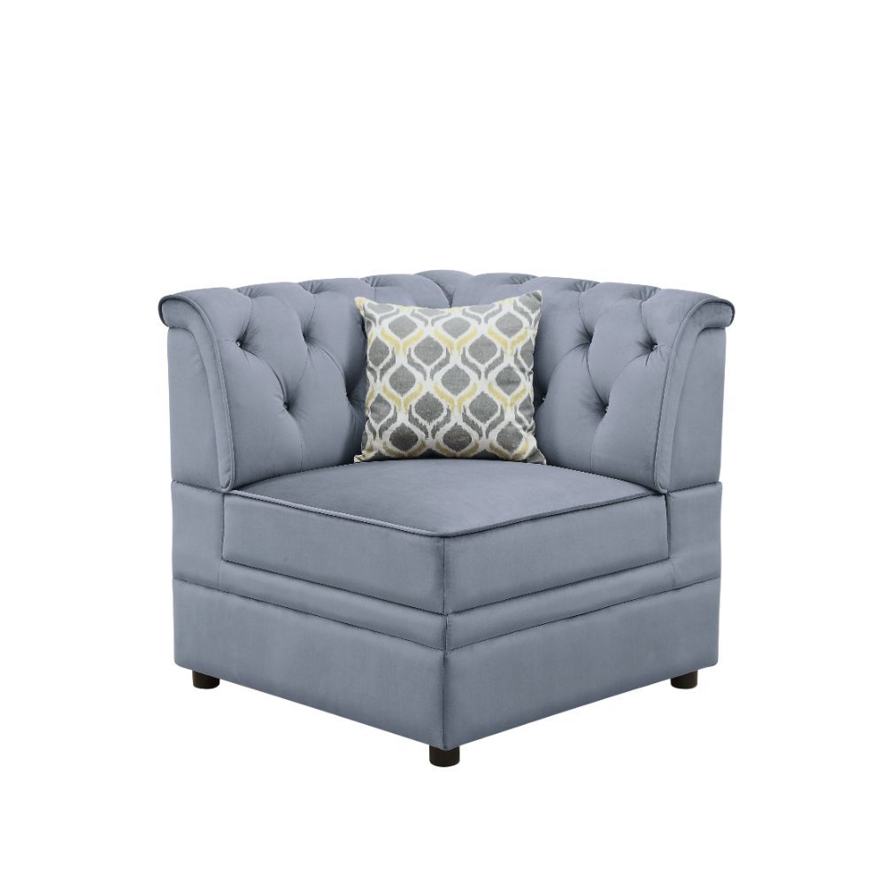 KD Back & Leg, Modular Wedge â€¢ Features: Crystal like Button Tufted (Back) â€¢ Tight Back & Seat Cushion (1+1) â€¢ Backrest Style: Cushion w/Crystal like Button Tufted (Inside Only) â€¢ Seat Construction: Tight Cushion, Pocket Coil, Inside Frame: Wood &