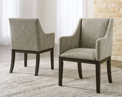 Dressed to thrill, this simply stunning host chair offers a high-design look at a down-to-earth price. Ultra sleek lines are accentuated with a dark waxy brown oak-tone finish thatâ€™s so easy on the eyes. Suitably upholstered in a tweed-like neutral fabr