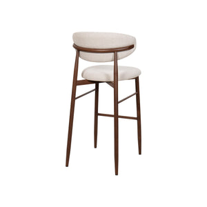 Royce - Bar Chair With Metal Frame (Set of 2) - Beige / Walnut