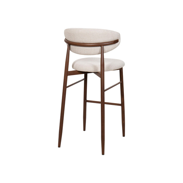 Royce - Bar Chair With Metal Frame (Set of 2) - Beige / Walnut