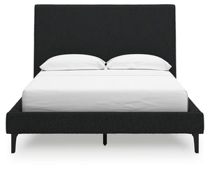 Cadmori - Black - Full Upholstered Bed With Roll Slats