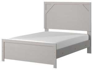 Cool, clean and casually modern. This full panel bedâ€™s wispy dove gray finish sets the tone for your calming sanctuary. Framed elements and cross-brace accents add dimension and authenticity to the bedâ€™s simply stunning profile. <h4><b>Cottonburg - Li
