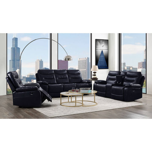 Aashi - Sofa - Navy Leather-Gel Match