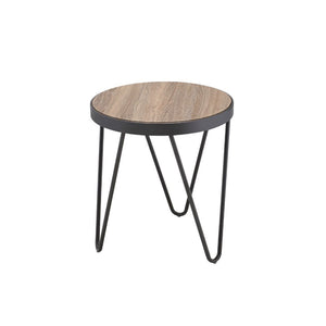 The Bage occasional collection express your hipness with stylish industrial inspired design, its Weathered Gray top is the perfect match for your living room space. Its banded edge gives it a solid look setting on the 3 -"V-" dark metal legs.<br/><br/><b>