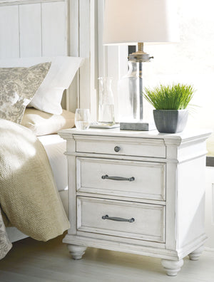  two drawers and a smaller top accessory drawer will help you keep bedtime essentials nearby in casual style. Generously scaled