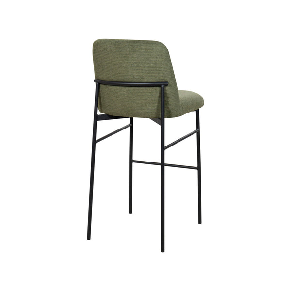 Erik - Bar Chair With Black Metal Frame (Set of 2) - Green