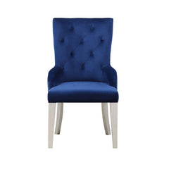 KD, Parson Chair (High Back) Stationary Seat: Standard Dining Height Padded SEAT & BACK: Fabric (Solid Pattern) Nail-head Trim, Pull-Ring (Outside) Padded Seat Apron Padded Backrest (Button Tufted Inside) Seat Construction: Padded Apron Seat () Wooden Tap