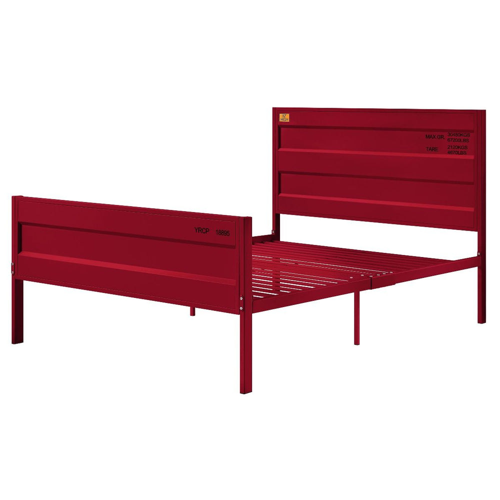 The Cargo youth bed is the perfect addition to any childâ€™s room. This contemporary container themed metal bed features a panel headboard with low profile footboard, crafted with an industrial look that is an perfect match for your bedroom. The bed is ac