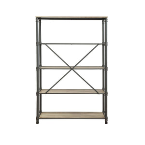  stylish bookcase. Different level contoured shelves and a versatile construction highl