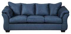 Talk about fine lines and great curves. Thatâ€™s the beauty of this standout sofaâ€”made to suit your appreciation for clean, contemporary style. A striking flared frame, comfy pillow top armrests and an ultra-soft upholstery that holds up to everyday liv