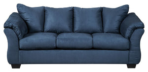 Talk about fine lines and great curves. Thatâ€™s the beauty of this standout sofaâ€”made to suit your appreciation for clean, contemporary style. A striking flared frame, comfy pillow top armrests and an ultra-soft upholstery that holds up to everyday liv