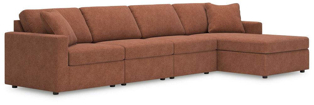 Looking cool and contemporary is great. But when it comes down to it, youâ€™re all about low-maintenance lounging. With the performance fabric on this sectional with chaise, cleaning spills is a breeze. And its customizable modular design caters to your e