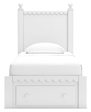 Mollviney - White - Twin Panel Storage Bed