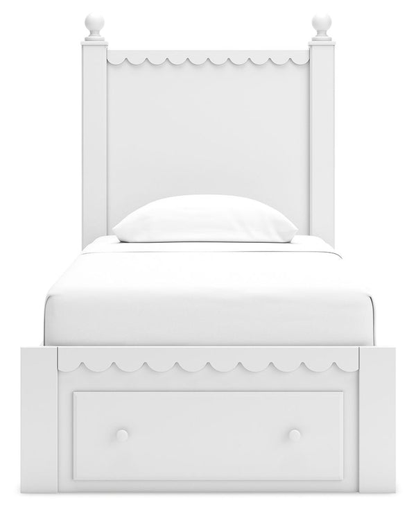Mollviney - White - Twin Panel Storage Bed