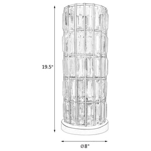 Wanda - Crystal Shade Bedside Table Lamp - Silver