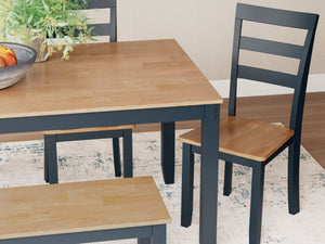 Gesthaven - Natural / Blue - Dining Room Table Set (Set of 6)