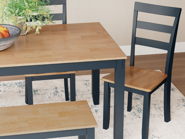Gesthaven - Natural / Blue - Dining Room Table Set (Set of 6)