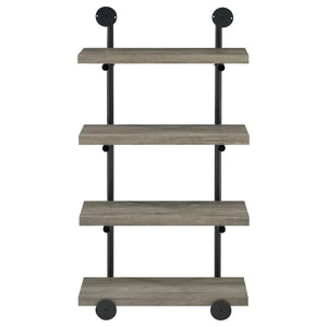 Elmcrest - 24## 4-Shelf Wall Bookshelf - Gray Driftwood