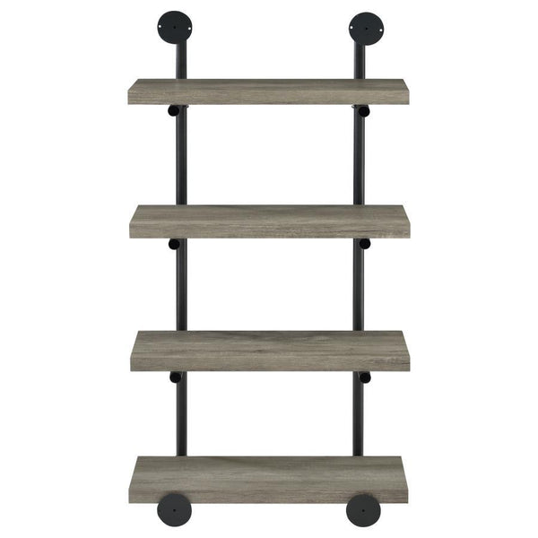 Elmcrest - 24## 4-Shelf Wall Bookshelf - Gray Driftwood