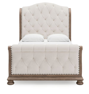 Ardenfield - Light Brown - Queen Upholstered Sleigh Bed