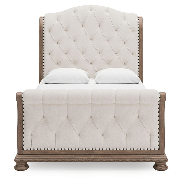 Ardenfield - Light Brown - Queen Upholstered Sleigh Bed