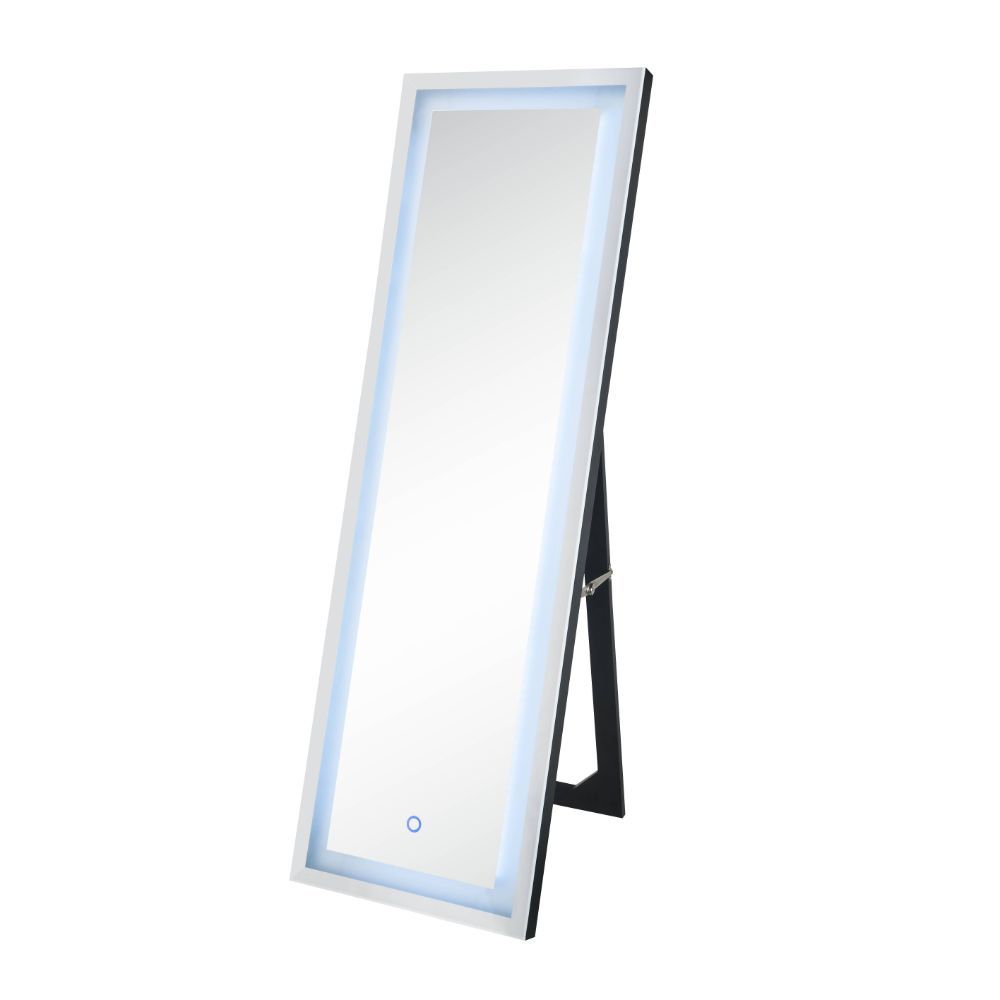 Nyoka - Floor Mirror w/LED - Mirrored - 19-"<br/><br/><b>Product Features</b><ul><li>Accent Floor Mirror</li><li>Rectangular Shape (Portrait Orientation)</li><li>LED Touch Light Included</li><li>Beveled Mirrored Frame</li><li>Case: 1Pc/1Ctn</li><li>Finish