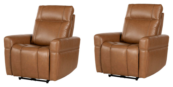 Discover Bradford, a comfortable zero-gravity power recliner with an adjustable headrest. Its stylish top-grain leather, double-piped seams on the arms, and single-piped seams on the footrest give this recliner an upscale look. With USB and USB-C ports on