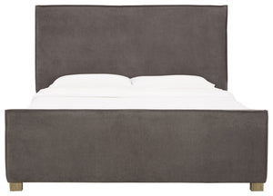Krystanza - Weathered Gray - King Upholstered Panel Bed